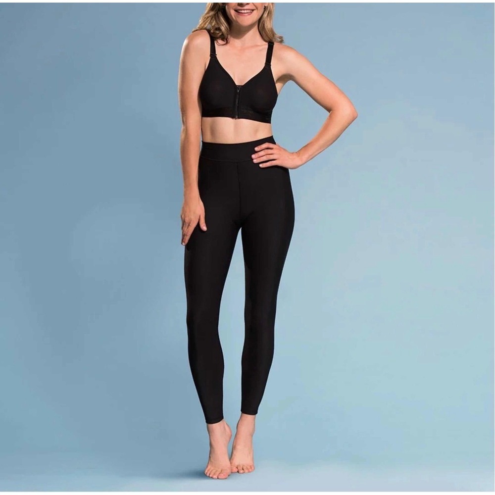 Marena Recovery 2XL Black Post Surgery Compression Pants Side Zip Medical